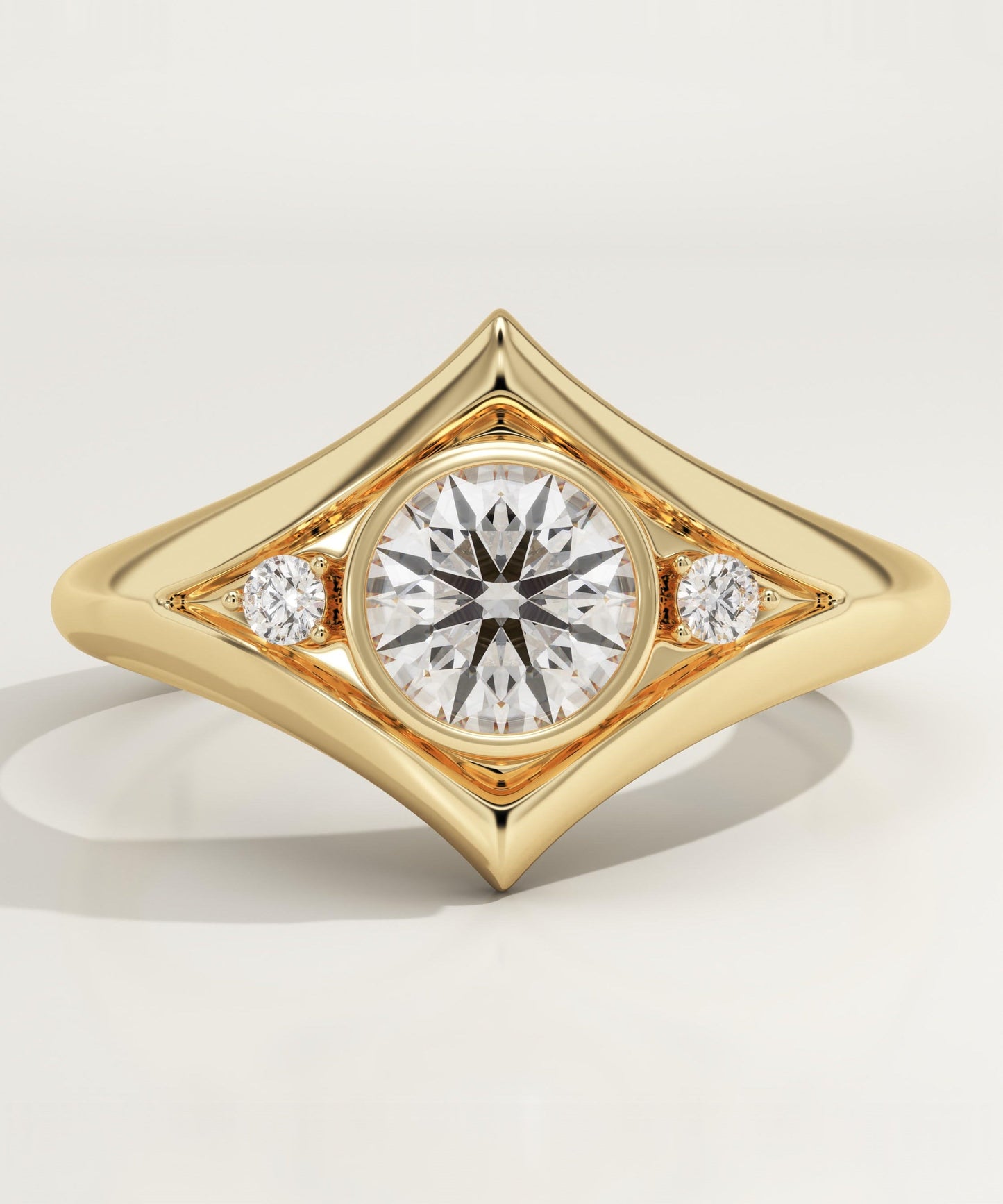 Round Cut Three Stone Lab-Grown Diamond Engagement Ring