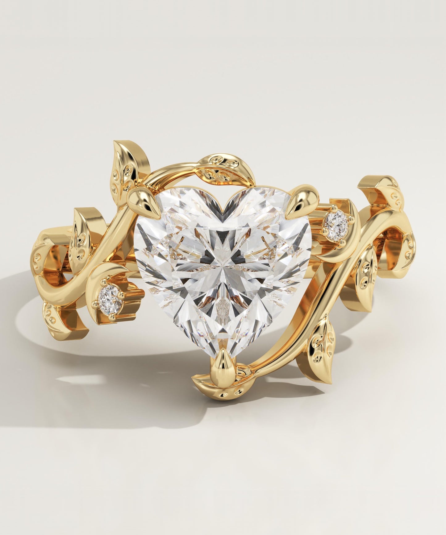 Heart Cut Nature Inspired Lab-Grown Diamond Engagement Ring