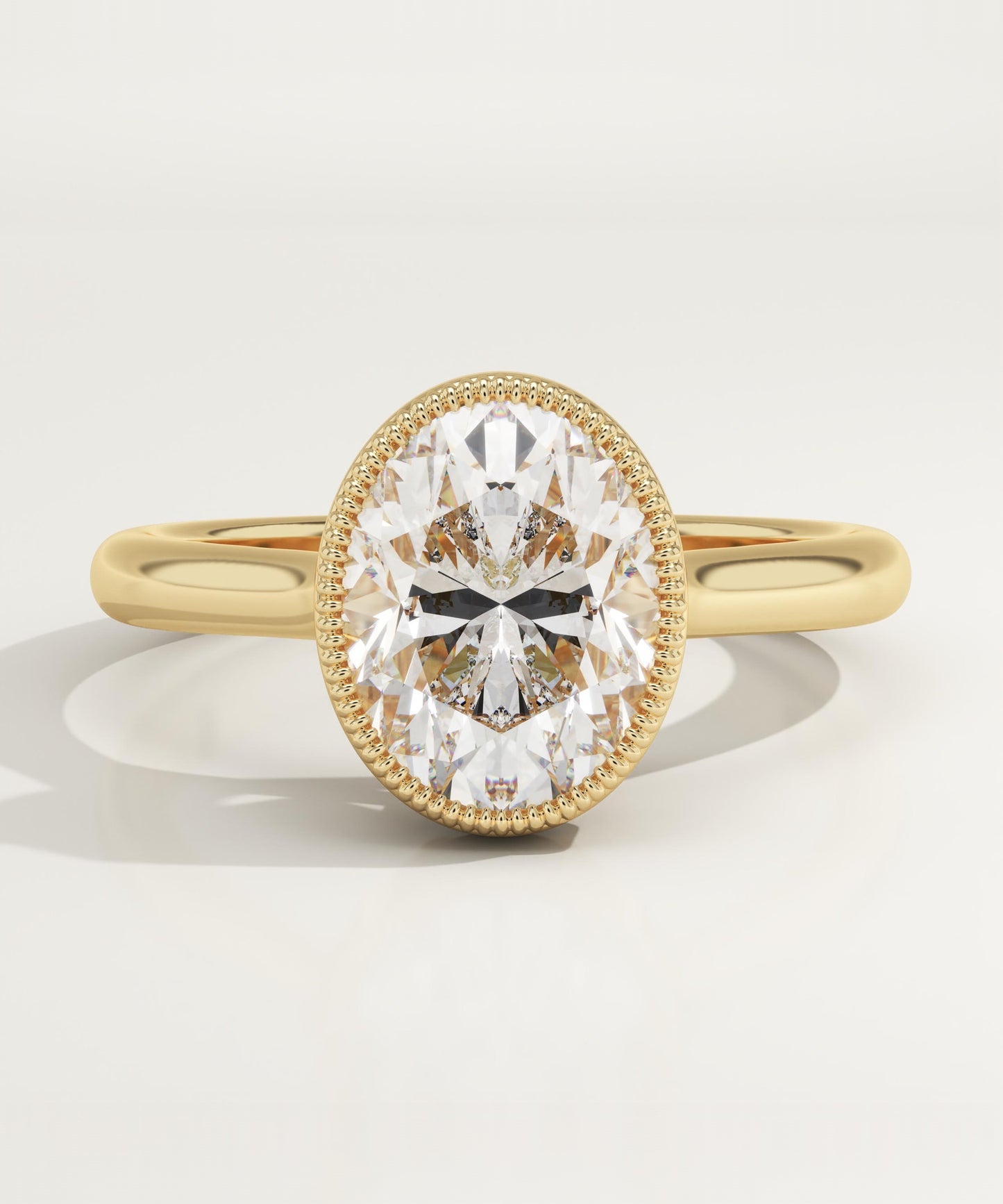 Oval Cut Bezel Lab-Grown Diamond Engagement Ring