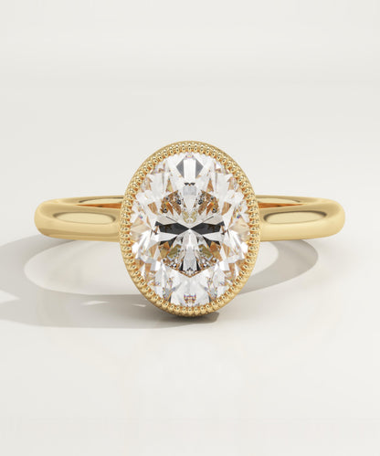 Oval Cut Bezel Lab-Grown Diamond Engagement Ring