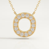0.22 TCW Round Lab-Grown Diamond O Initial Necklace