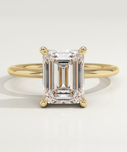 Emerald Cut Solitaire Lab-Grown Diamond Engagement Ring