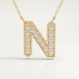 0.31 TCW Round Lab-Grown Diamond N Initial Necklace