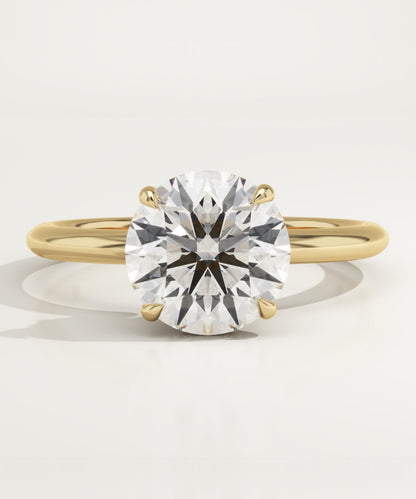 Round Cut Hidden Halo Lab-Grown Diamond Engagement Ring