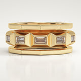 0.67 TCW Baguette Lab-Grown Diamond Five Stone Setting Wedding Band