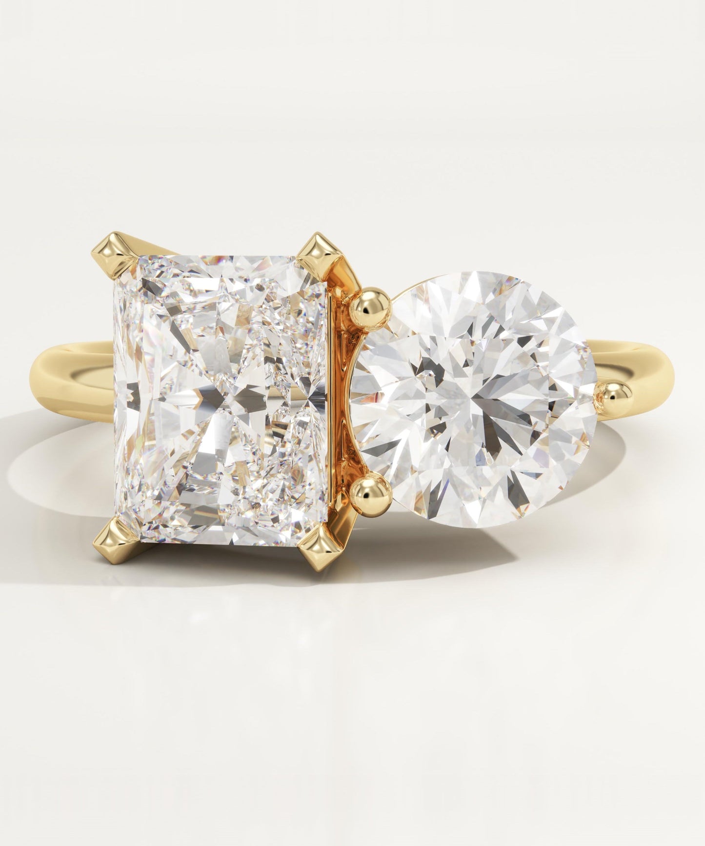 5 TCW Radiant & Round Cut Toi Et Moi Lab-Grown Diamond Engagement Ring