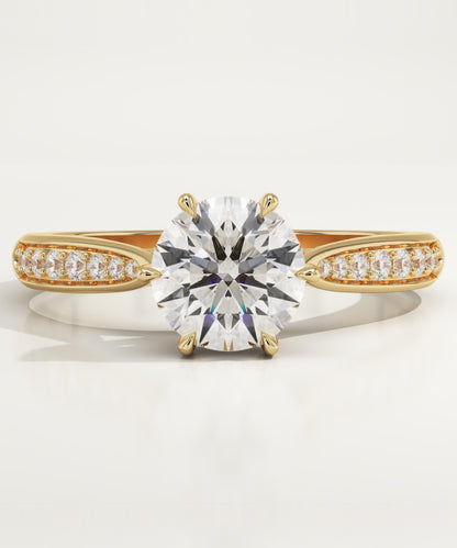 Round Cut Pave Lab-Grown Diamond Engagement Ring