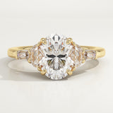 2.0 CT Oval Cut Cluster Lab-Grown Diamond Engagement Ring