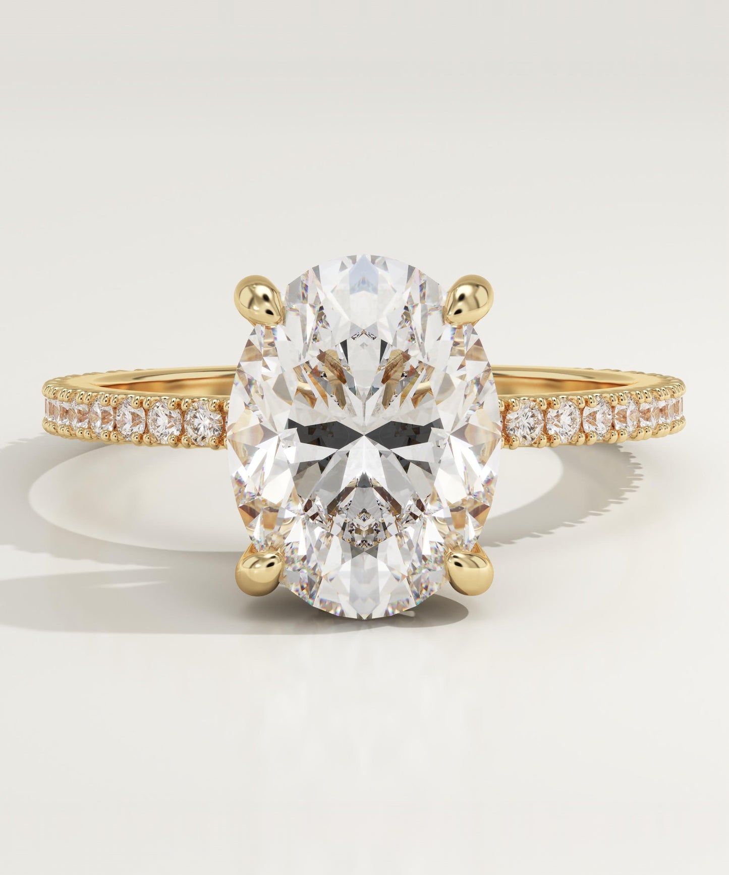 Oval Cut Hidden Halo & Pave Lab-Grown Diamond Engagement Ring
