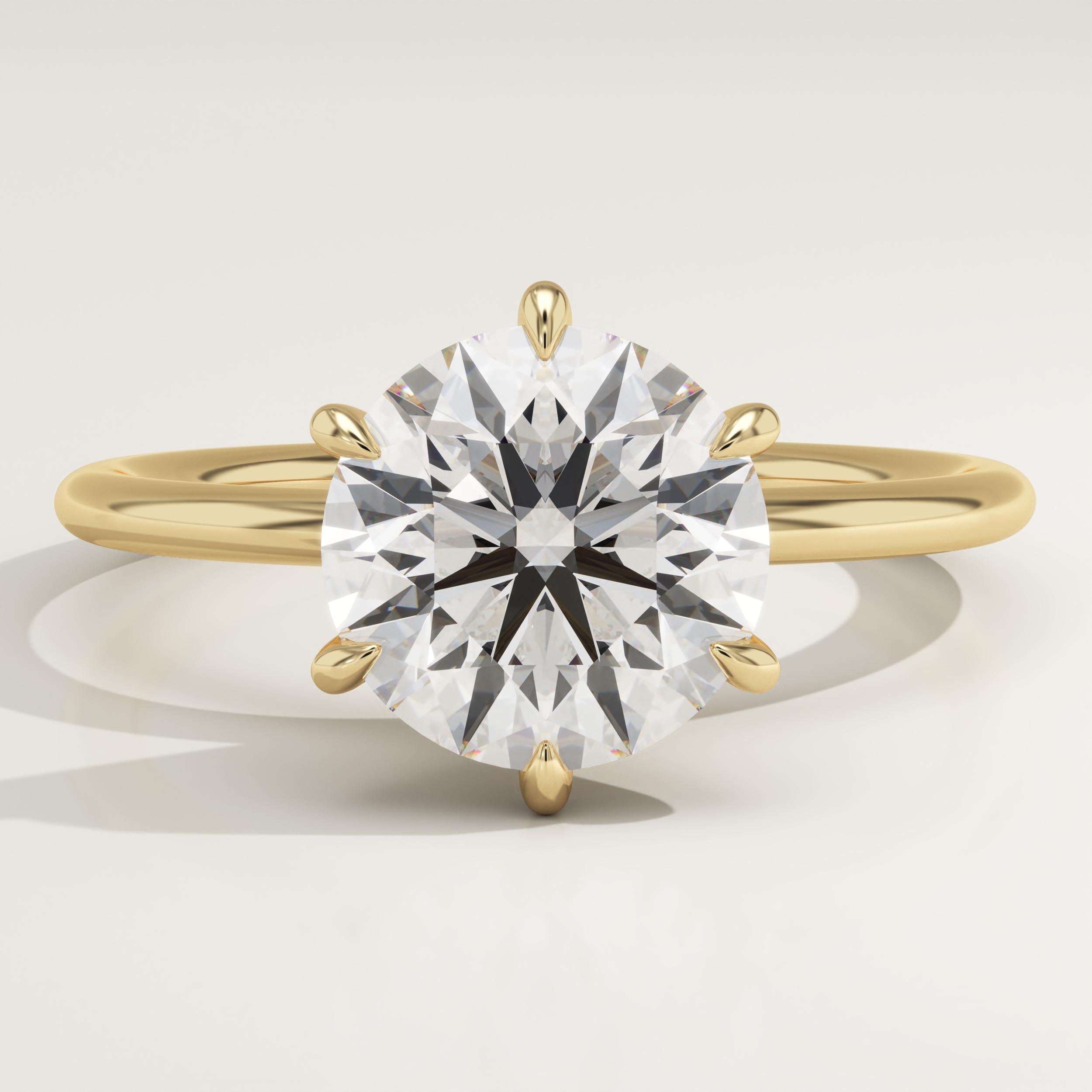 2.0 CT Round Cut Solitaire Lab-Grown Diamond Engagement Ring