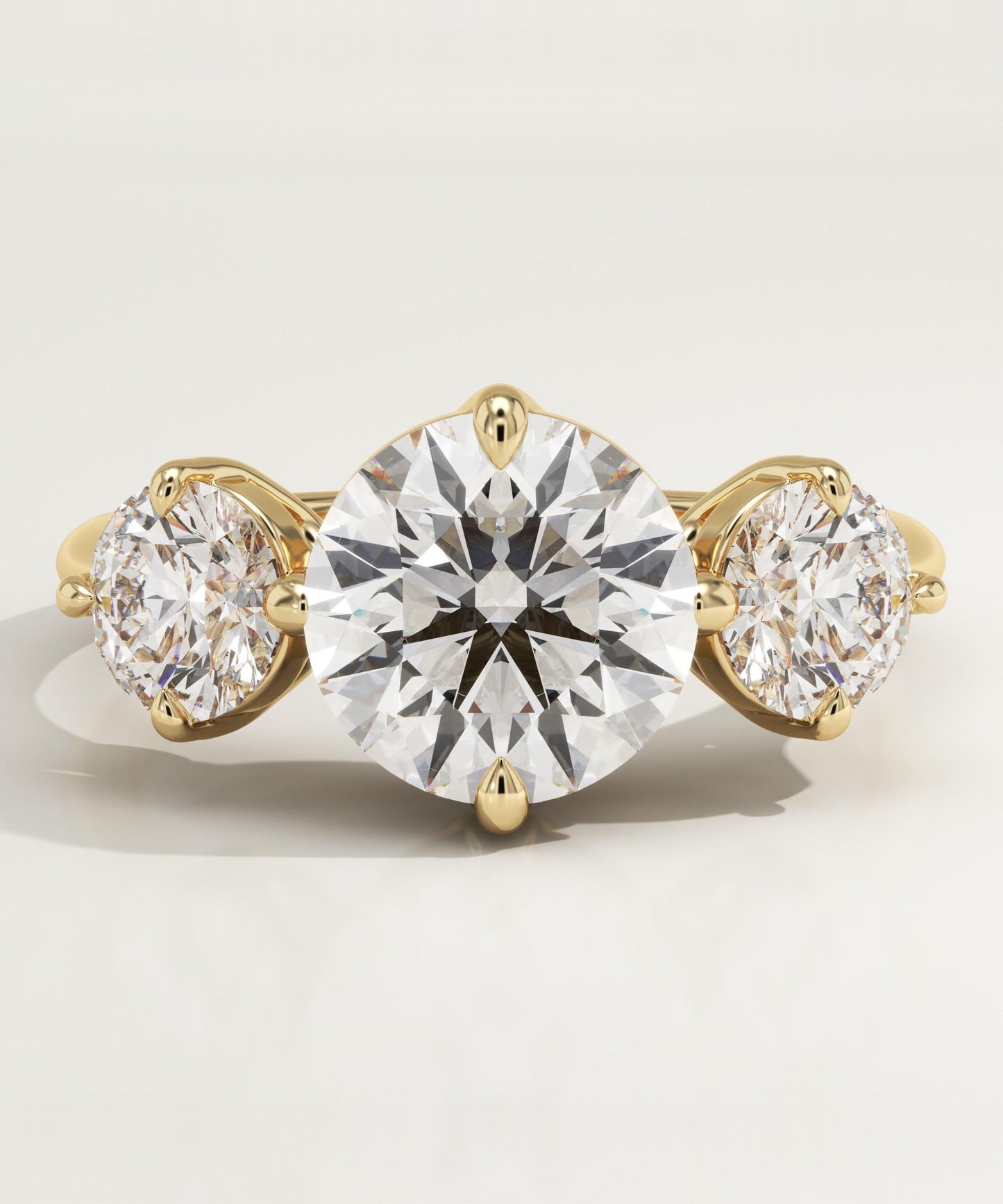 Round Cut Three Stone Lab-Grown Diamond Engagement Ring