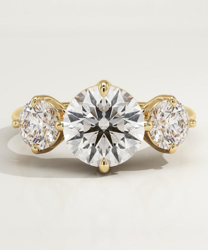 Round Cut Three Stone Lab-Grown Diamond Engagement Ring