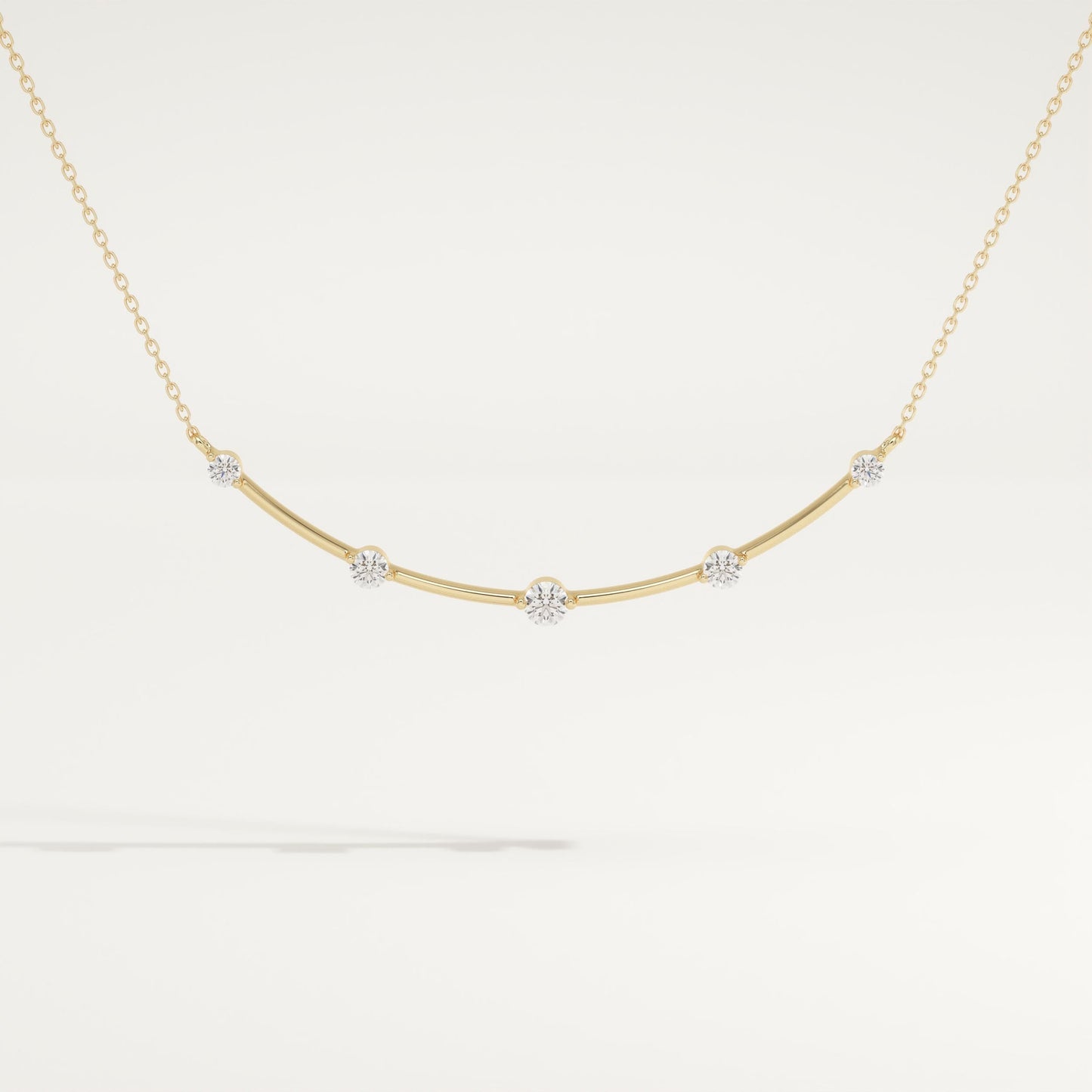 0.31 TCW Round Lab-Grown Diamond Smile Charm Necklace