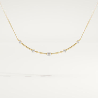 0.31 TCW Round Lab-Grown Diamond Smile Charm Necklace
