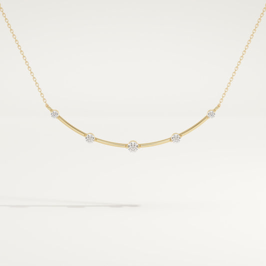 0.31 TCW Round Lab-Grown Diamond Smile Charm Necklace