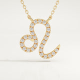 0.14 TCW Round Lab-Grown Diamond Leo Zodiac Necklace