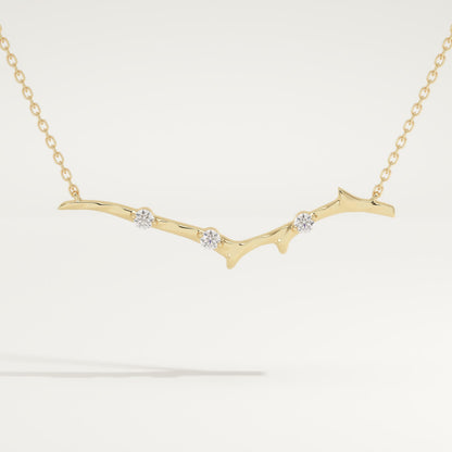 0.07 TCW Round Lab-Grown Diamond Nature Inspired Necklace