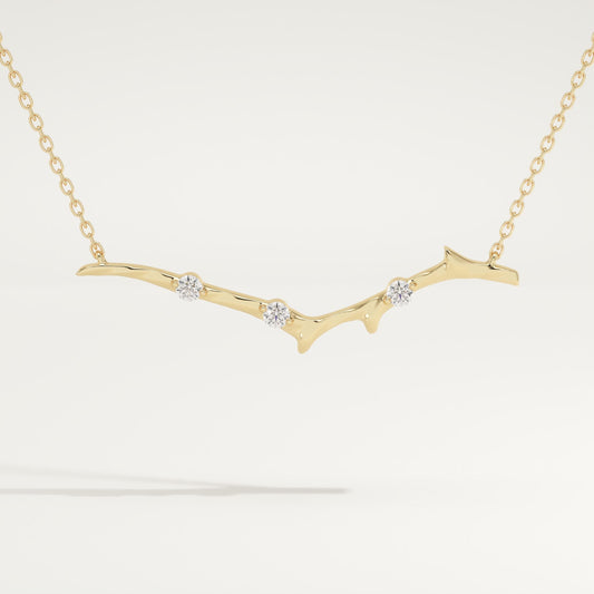 0.07 TCW Round Lab-Grown Diamond Nature Inspired Necklace