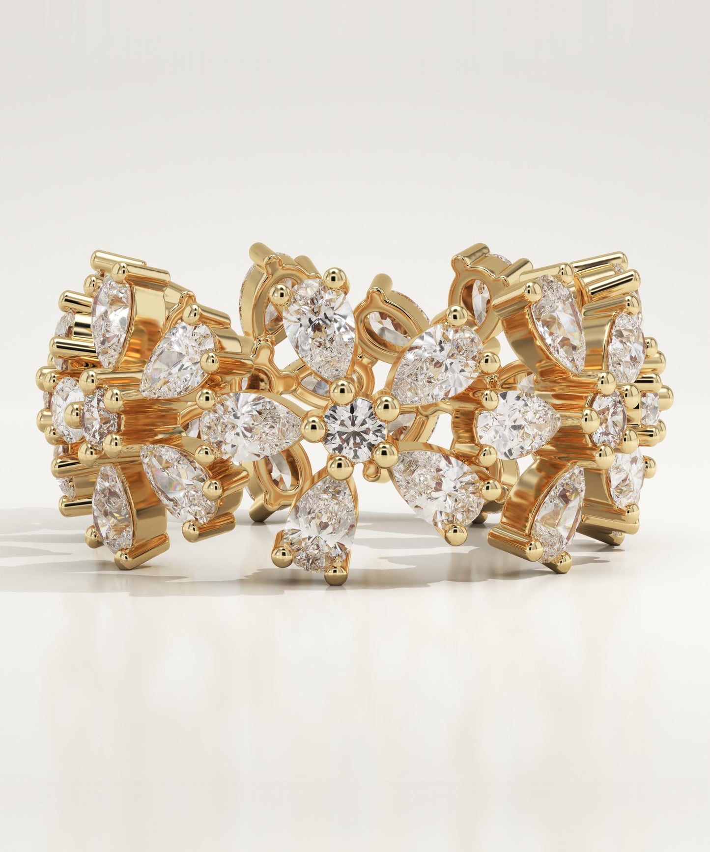 3.55 TCW Pear & Round Lab-Grown Diamond Full Eternity Wedding Band