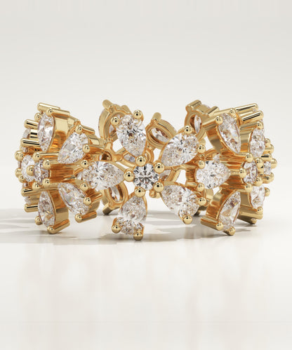 3.55 TCW Pear & Round Lab-Grown Diamond Full Eternity Wedding Band