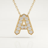 0.226 TCW Round Lab-Grown Diamond A Initial Necklace