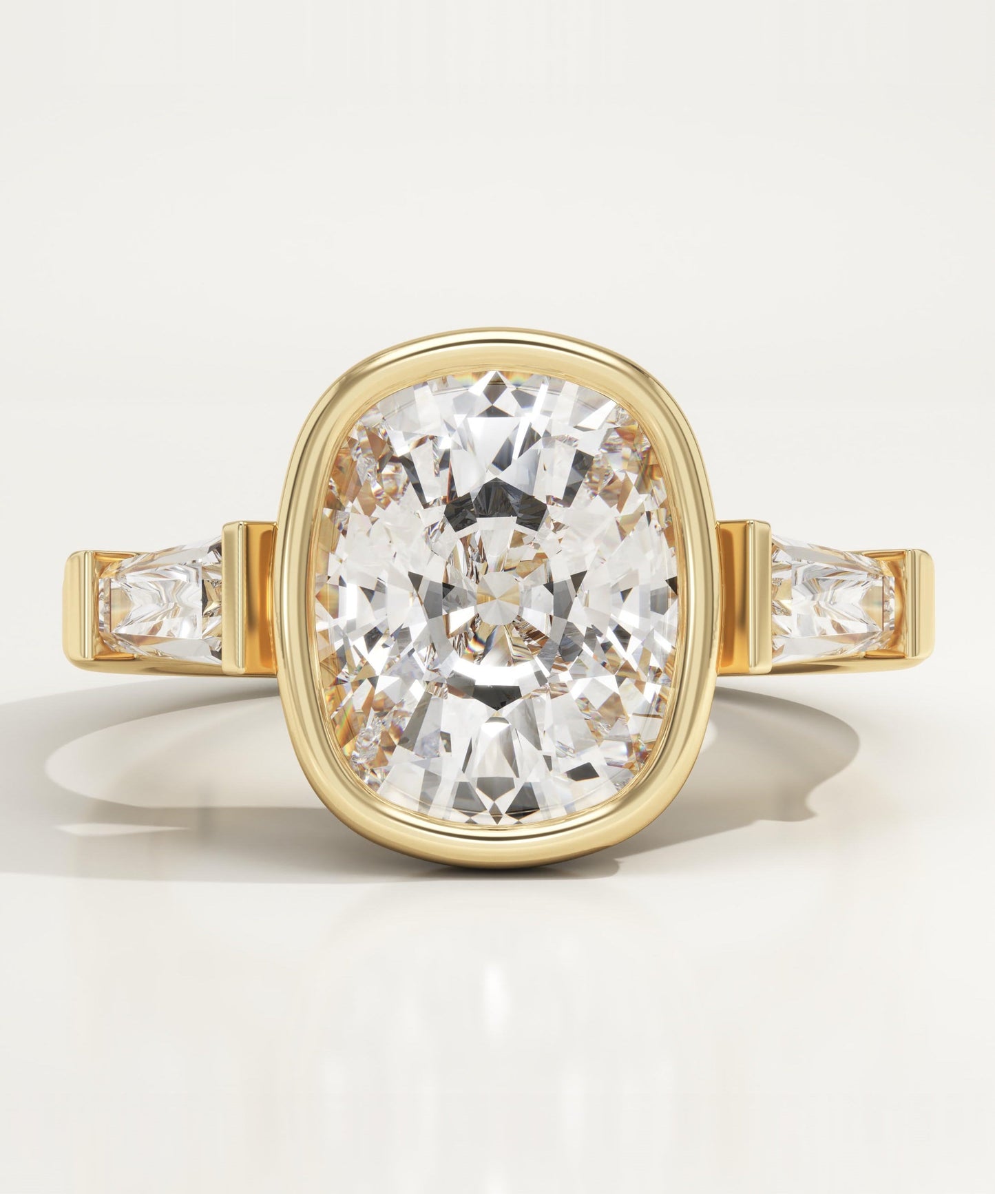 Elongated Cushion Cut Three Stone Lab-Grown Diamond Engagement Ring