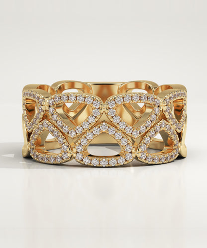 0.32 TCW Round Lab-Grown Diamond Multi Stone Wedding Band