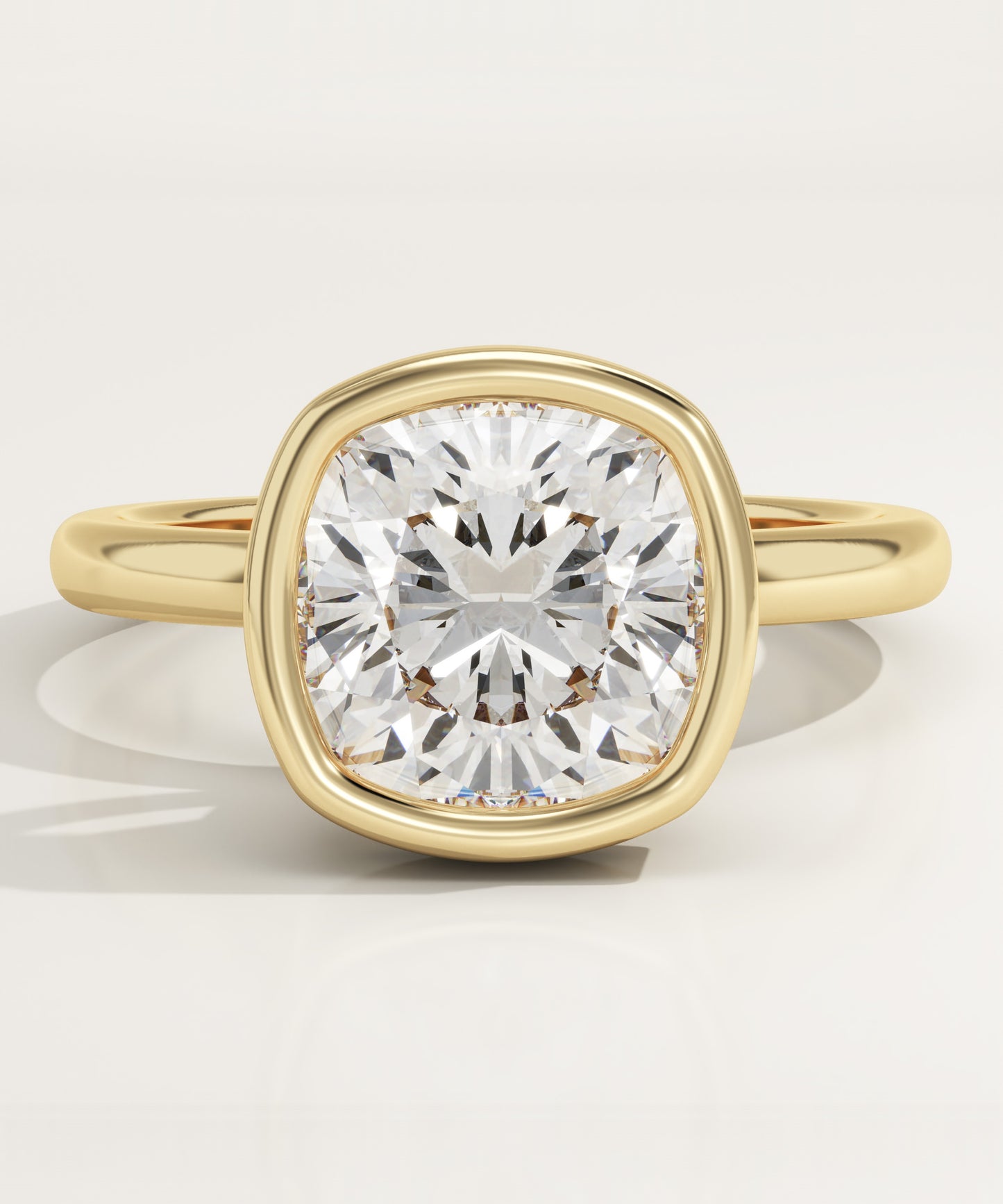 Cushion Cut Bezel Lab-Grown Diamond Engagement Ring