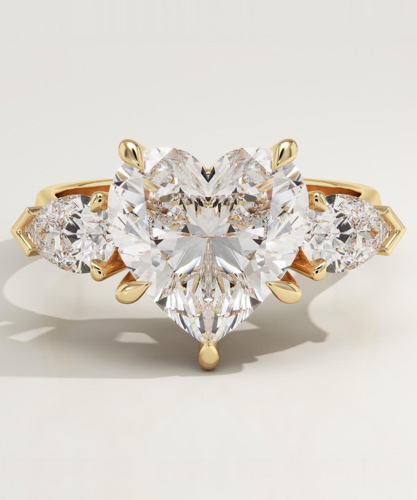 Heart Cut Three Stone Lab-Grown Diamond Engagement Ring