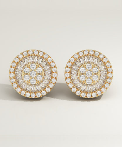 0.83 CT Round & Baguette Cut Moissanite Stud Earrings (Ready To Ship)