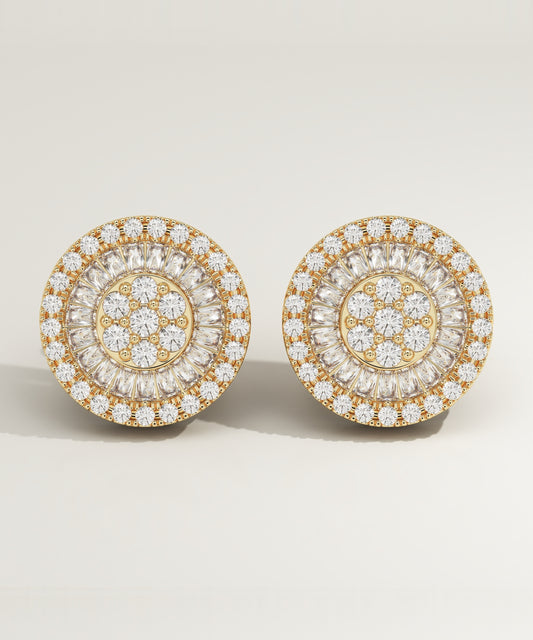 0.83 CT Round & Baguette Cut Moissanite Stud Earrings (Ready To Ship)