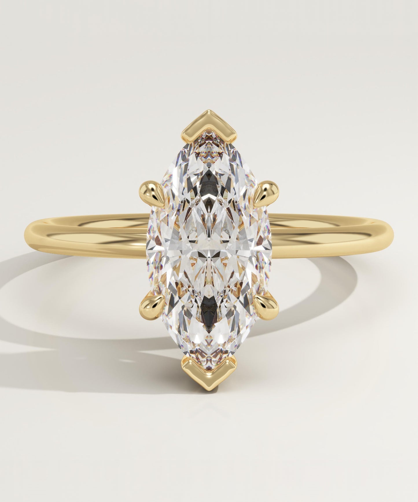 Marquise Cut Hidden Halo Lab-Grown Diamond Engagement Ring