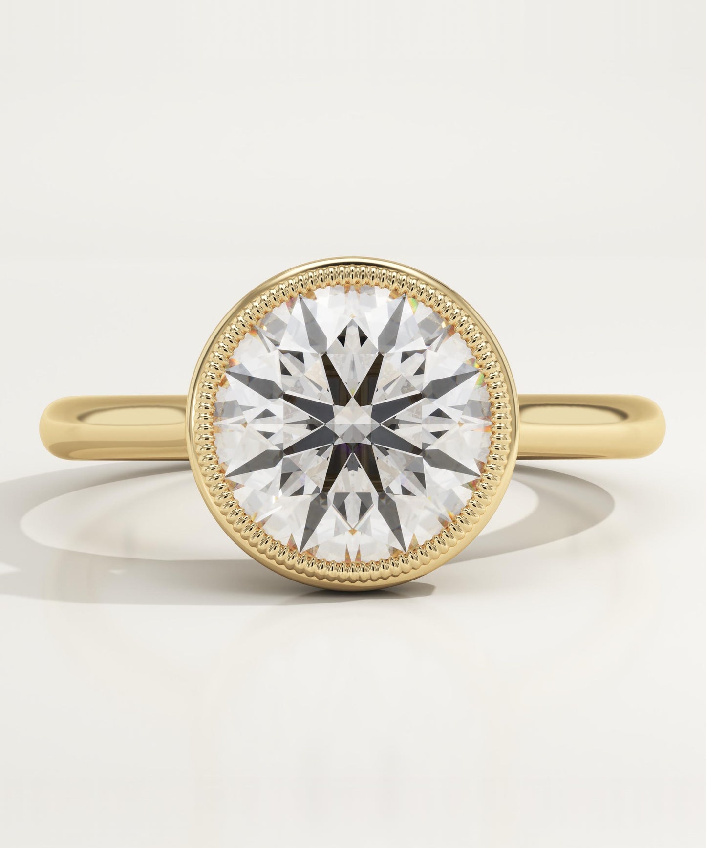 2 CT Round Cut Solitaire Bezel Moissanite Engagement Ring