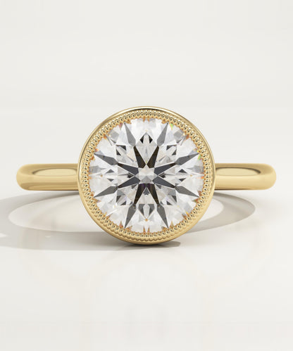 2 CT Round Cut Solitaire Bezel Moissanite Engagement Ring