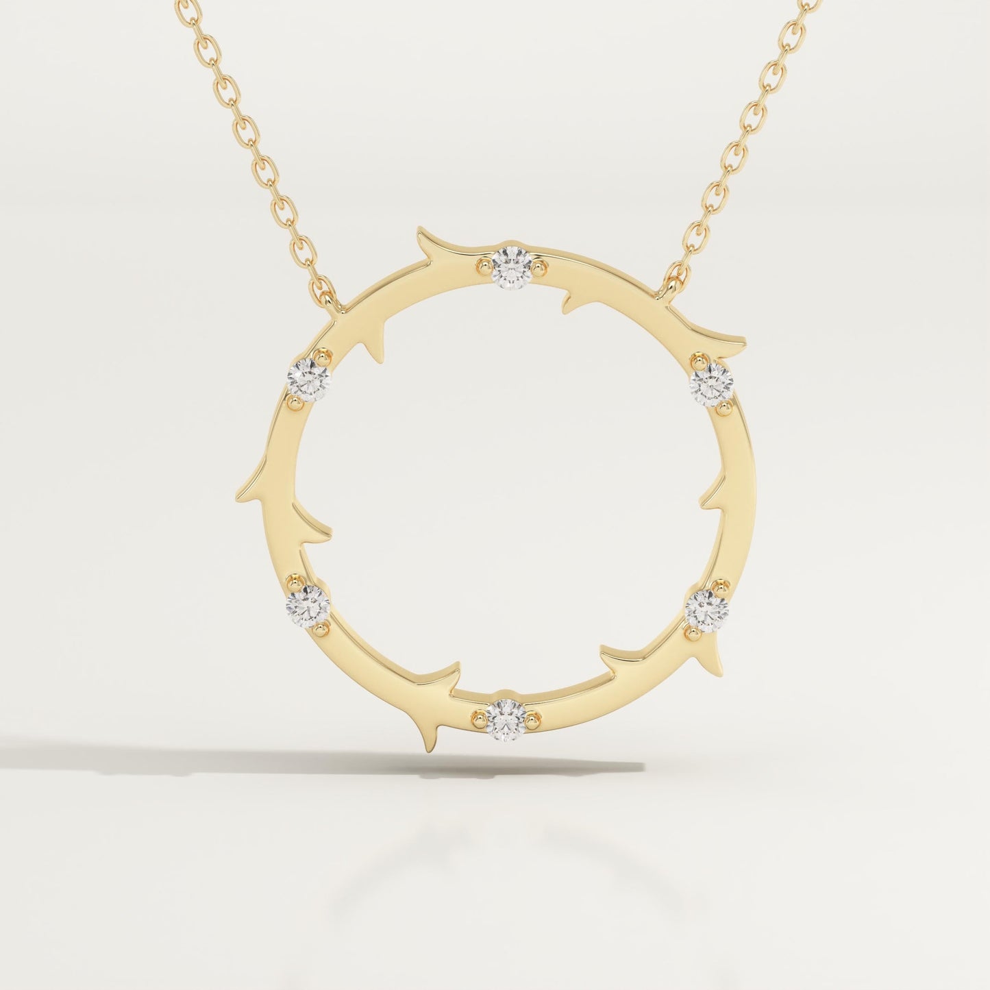 0.09 TCW Round Lab-Grown Diamond Circle Charm Necklace