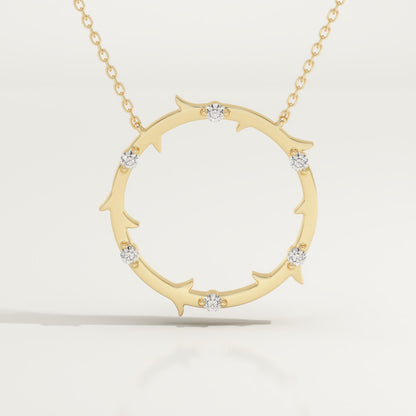 0.09 TCW Round Lab-Grown Diamond Circle Charm Necklace