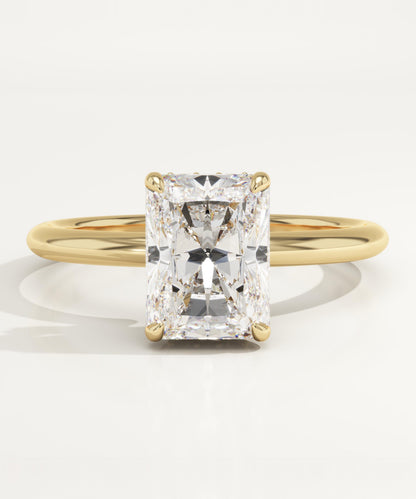2 CT Radiant Cut Hidden Halo Moissanite Engagement Ring