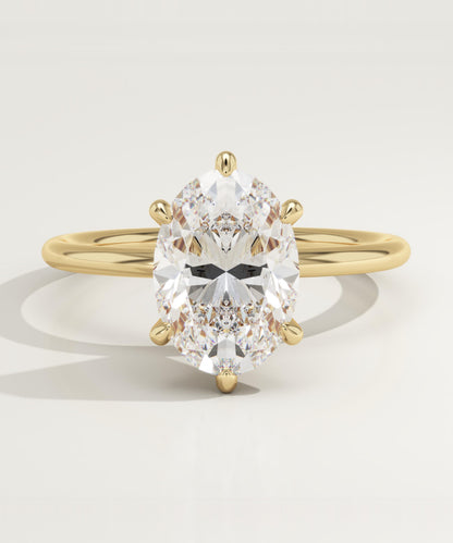 Oval Cut Solitaire Lab-Grown Diamond Engagement Ring