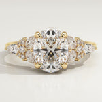 2.0 CT Oval Cut Cluster Lab-Grown Diamond Engagement Ring