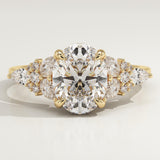 2.0 CT Oval Cut Cluster Lab-Grown Diamond Engagement Ring
