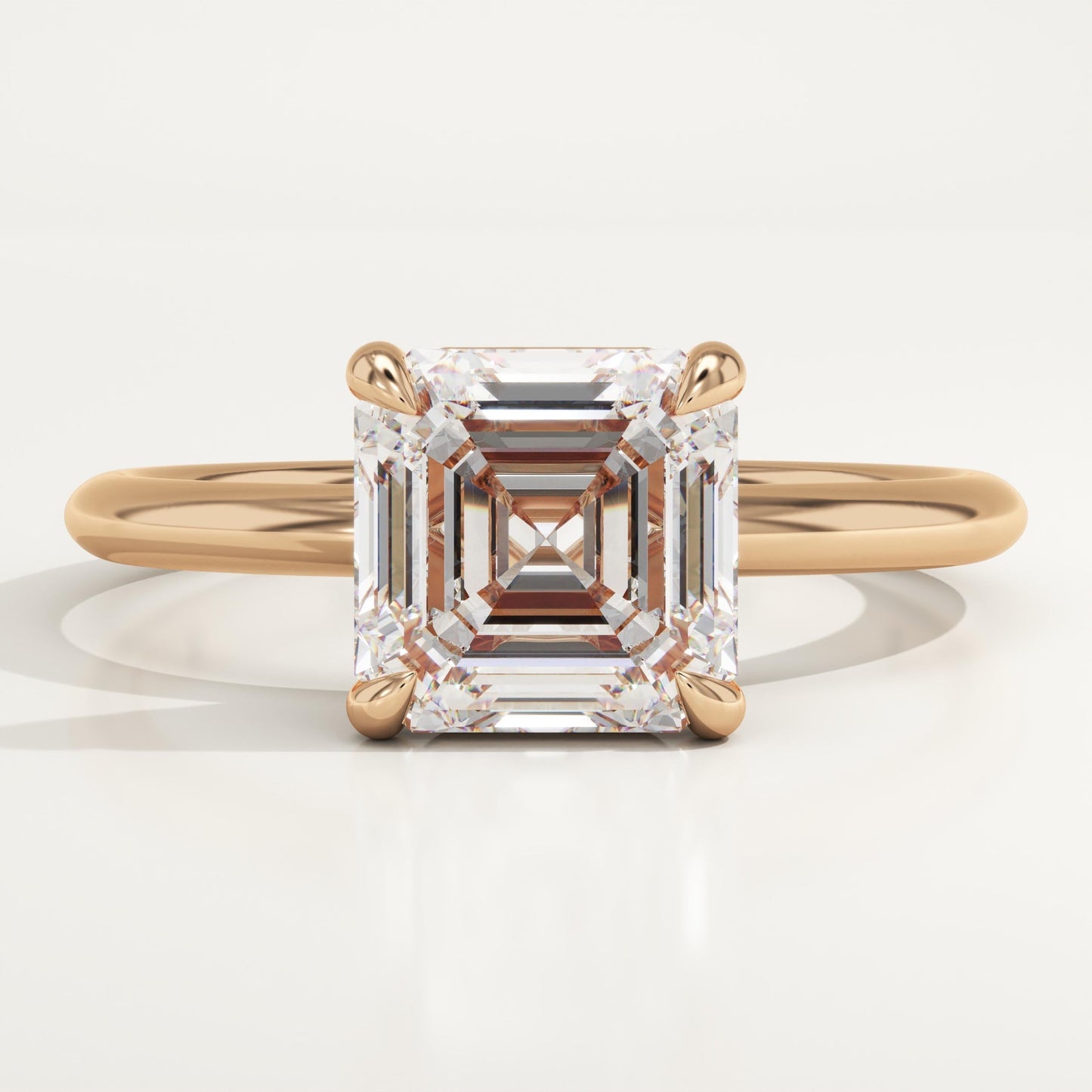 1.75 CT Asscher Cut Solitaire Moissanite Engagement Ring