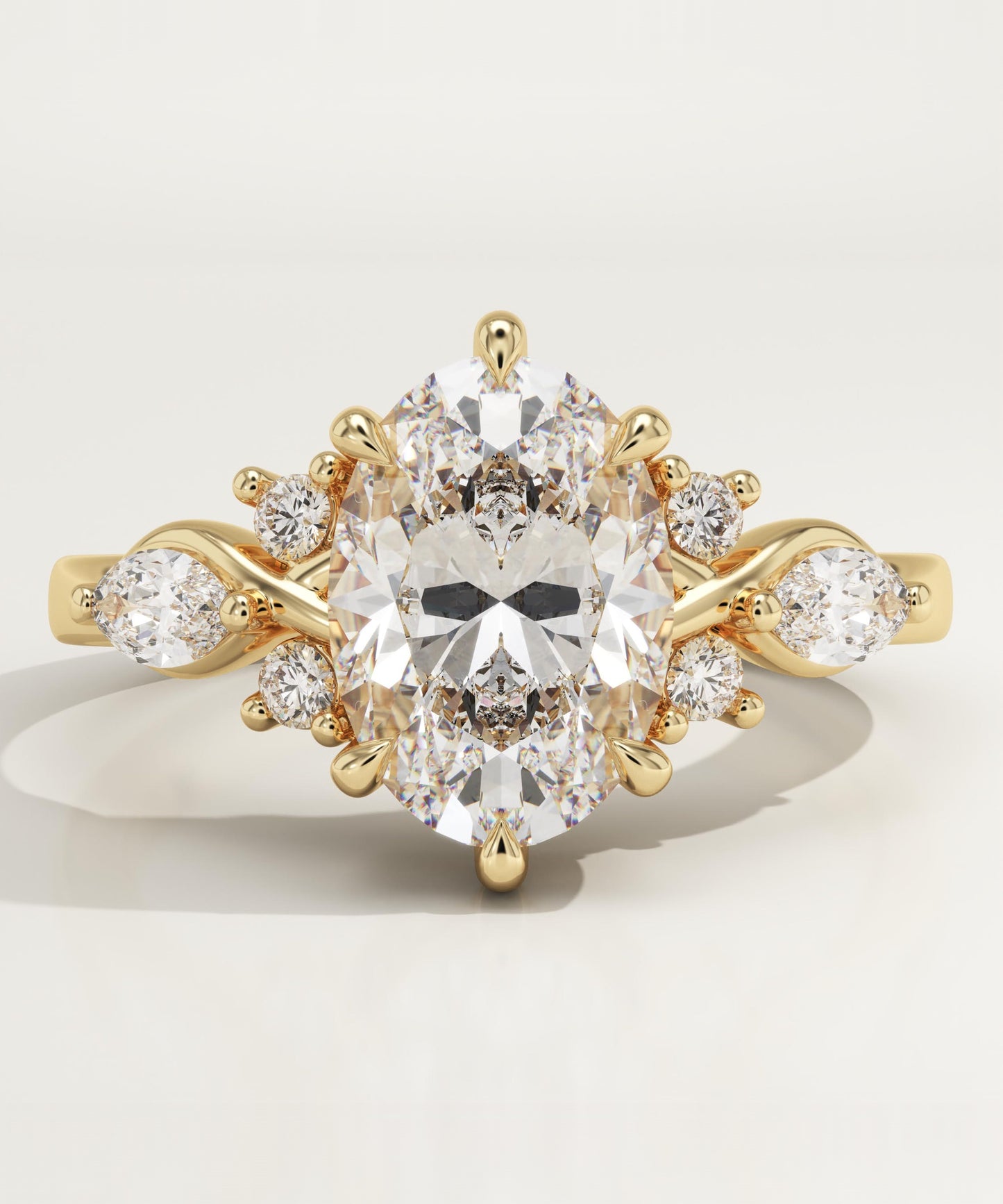 Oval Cut Nature Inspired Lab-Grown Diamond Engagement Ring