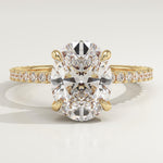 2.0 CT Oval Cut Pave Lab-Grown Diamond Engagement Ring