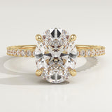 2.0 CT Oval Cut Pave Lab-Grown Diamond Engagement Ring