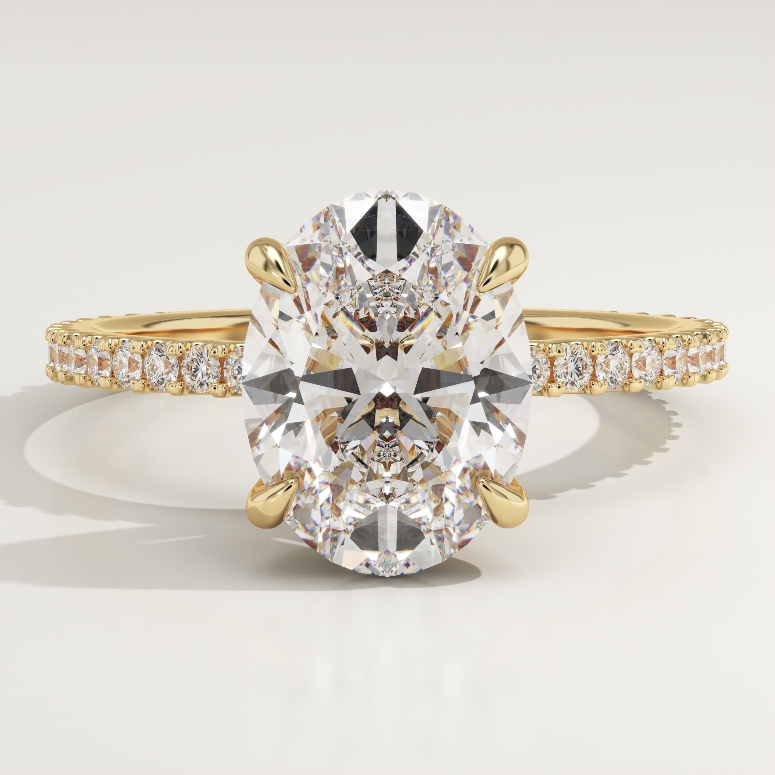 2.0 CT Oval Cut Pave Lab-Grown Diamond Engagement Ring