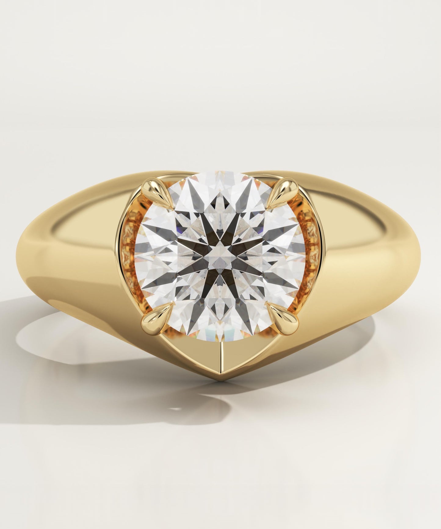Round Cut Hidden Halo Lab-Grown Diamond Engagement Ring