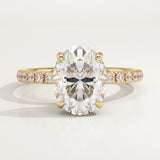 1.5 CT Oval Cut Pave Lab-Grown Diamond Engagement Ring
