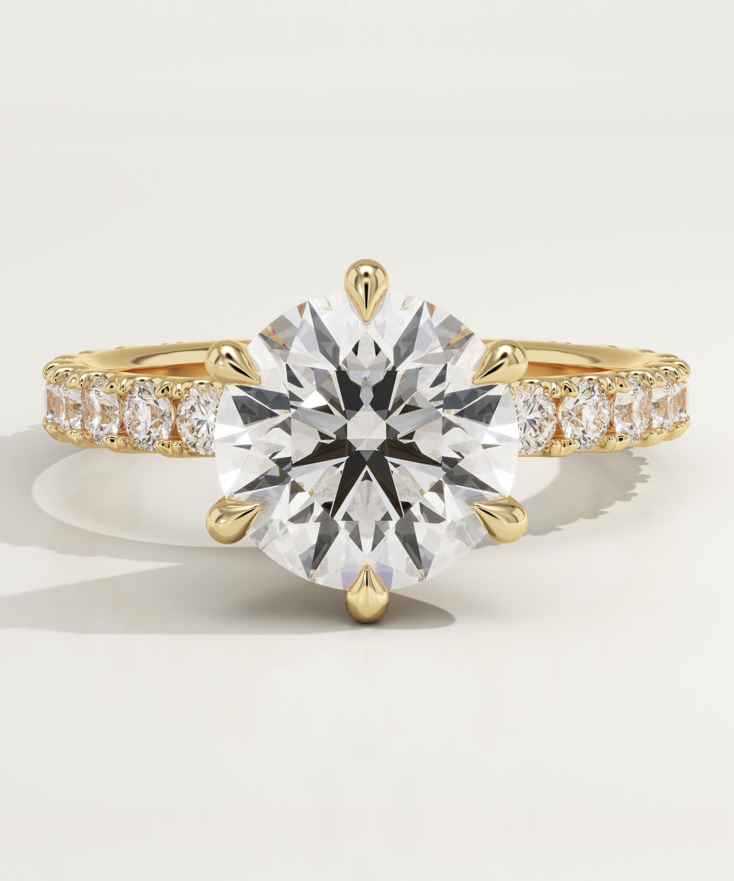 Round Cut Pave Lab-Grown Diamond Engagement Ring