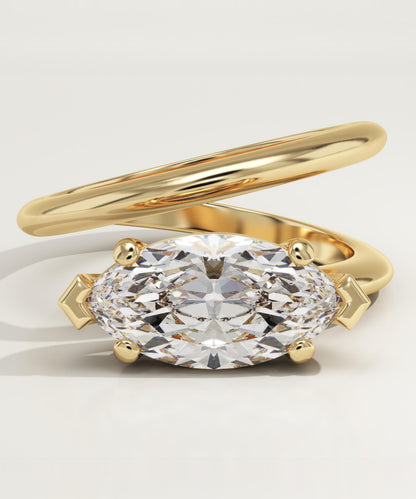 Marquise Cut Solitaire Lab-Grown Diamond Engagement Ring