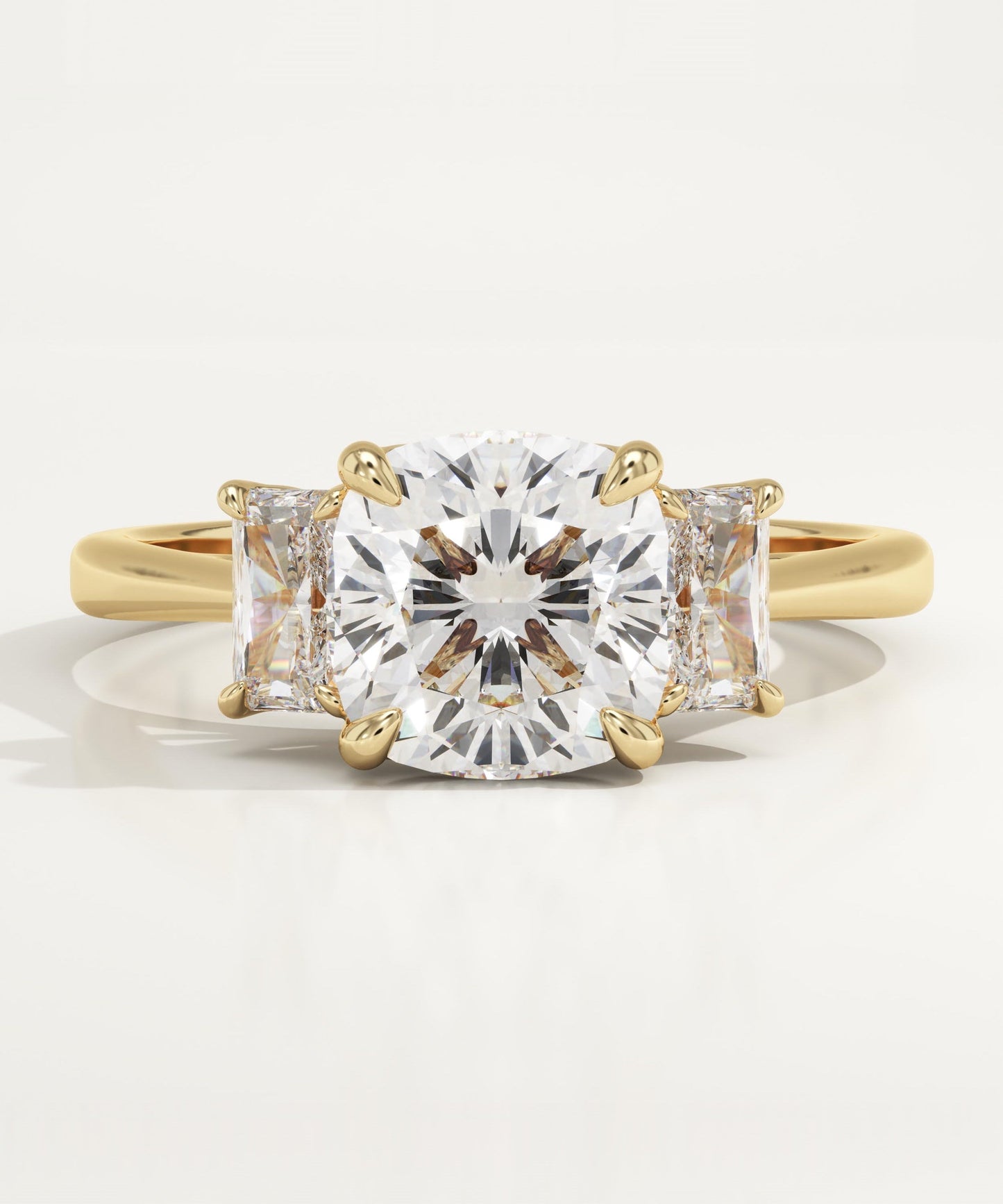 Cushion Cut Three Stone Lab-Grown Diamond Engagement Ring
